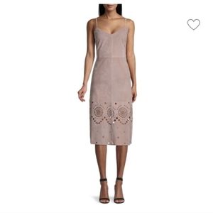 REBECCA TAYLOR Laser Cut Suede Dress